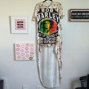 Bob Marley full length t-shirt dress w/cutouts
